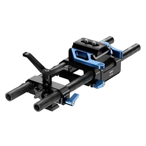 Produktbild: SIRUI Baseplate 15mm Rod Grundplatte mit Y-förmiger Objektivstütze für ARCA-Swiss Schnellwechselplatte, kompatibel mit Follow Focus und Matteboxen, vielseitige 15mm Stangen