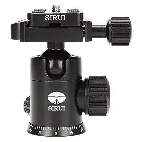 Produktbild: SIRUI E-10 Aluminium Kugelkopf (29 mm, max. Belastbarkeit 8 kg) inkl. TY-50E Wechselplatte schwarz