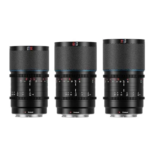 Produktbild: SIRUI Saturn 35 mm, 50 mm, 75 mm Objektiv-Set T2.9 1.6X Vollformat-Kohlefaser anamorphes Objektiv, Cine Objektiv weniger als 500g,Natur Fackeln, X-Mount