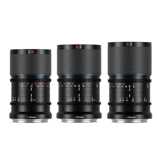 Produktbild: SIRUI Saturn 35 mm, 50 mm, 75 mm Objektiv-Set T2.9 1.6X Vollformat Kohlefaser anamorphes Objektiv, Cine Objektiv weniger als 500 g (Blue Flares, RF Mount)