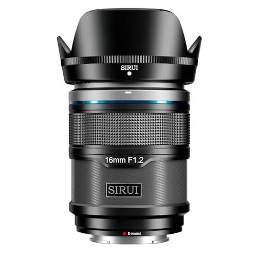 Produktbild: SIRUI Sniper 16mm Autofokus Objektiv, F1.2 Weitwinkel APS-C Kameraobjektiv, E Mount Objektiv für A6400, A6700, ZV-E10, FX3/30 (E Mount, Black)