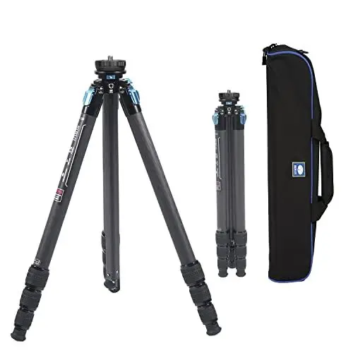 Produktbild: SIRUI Wasserdichtes Carbonfaser-Stativ, 175CM Professionelles Schwerlast-Kamerastativ mit dreieckiger Mittelsäule, großes Rohr für DSLR, Camcorder, Belastung 15kg (ST-224)