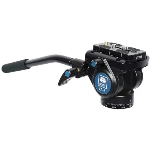 Produktbild: Sirui VA-5 Fluid Videoneiger (mit Schnellwechselplatte 69mm, flache Basis, Aluminium) schwarz