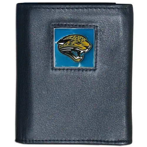 Produktbild: Siskiyou NFL Sports Herren-Geldbörse Jacksonville Jaguars Deluxe, Leder, dreifach gefaltet, in Geschenkbox, Einheitsgröße, Schwarz