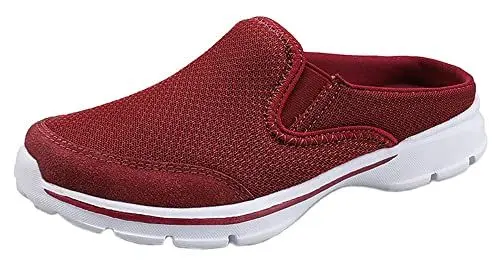 Produktbild: Sisttke Clogs für Damen und Herren, Hausschuhe, Gartenschuhe, perforiert, für den Innen- und Außenbereich, Sommer, atmungsaktiv, rutschfest, Hausschuhe, Rot Dd, 40 EU
