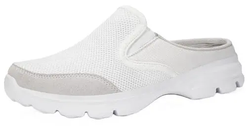 Produktbild: Sisttke Hausschuhe Damen Clogs Herren Slip On Pantoffeln Sommer Outdoor Atmungsaktiv Bequeme Gartenschuhe rutschfest Schlupfschuhe Slipper,Weiß-HH,40 EU