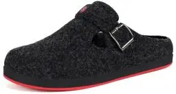 Produktbild: Sisttke Hausschuhe Damen Herren Filzpantoffeln Unisex Winter Geschlossen Bequeme Pantoffeln mit Wechselfußbett,Schwarz,43 EU