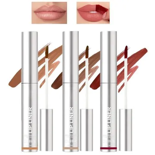 Produktbild: Sitovely Peel Off Lip Liner Stain, 3PCS Lip Stain Peel Off Matte Brown Lip Liner, Langanhaltender Abziehbarer Lippenfleck, Lip Liner Tattoo Highly Pigmented Lip Tint Stain