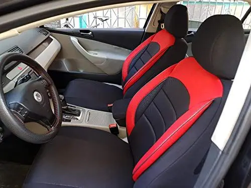 Produktbild: Sitzbezüge k-maniac kompatibel mit Mercedes B-Klasse W245 Universal schwarz-rot Autositzbezüge Set Vordersitze Autozubehör Innenraum V933358 Sitzschoner