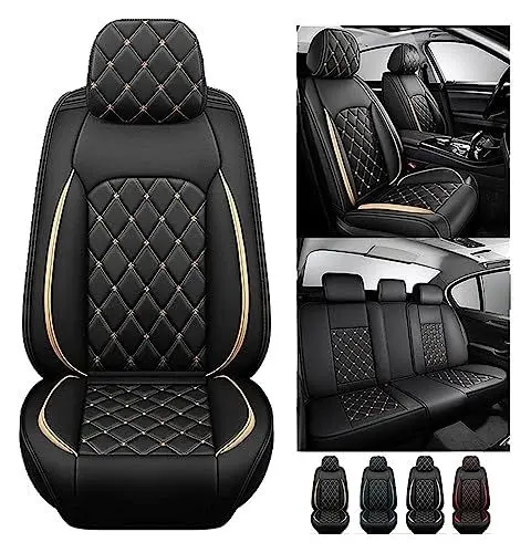 Produktbild: SitzbezüGesets Für Dacia Sandero Stepway 3.GEN 2.Gen 2012-2023,Schonbezug Leder,Autositz-Auflage Universal Leder Auto-SchonbezüGe Wasserdicht Sitzschoner,PU Leder Sitzschoner,Anti-Rutsch 5-Sitzer ( Co
