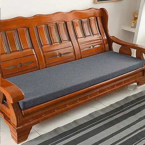 Produktbild: Generisch Dickes Sitzkissen für Esszimmerbänke 2/3-Sitzer 100 x 45/120 x 45 cm Sitzkissen für Gartenbänke für Schaukel Terrasse Zuhause drinnen und draußen 80 x 40 x 5 cm dunkelgrau