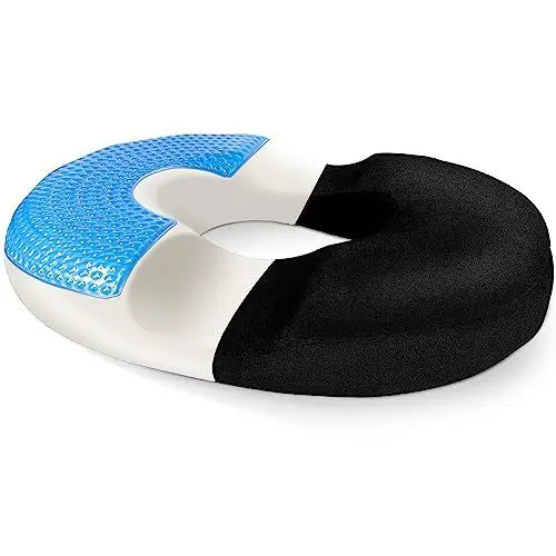 Produktbild: Sitzkissen mit Gel Buerostuhl: Memory Foam Stuhlkissen Sitzkissen Orthopädisch Ergonomisches Cushion mit Gel-Schicht Stuhlkissen Rückenschmerzen reduzieren für Bürostuhl Auto Rollstuhl Sitzring