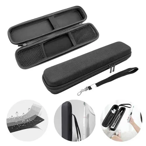Produktbild: SIVFOTID Reiseetui Elektrische Zahnbürsten Zahnbürste Etui Zahnbürstenetui Toothbrush Travel Case Box Zahnbürstenbox Reisezahnbürste für Oral B, Schwarz