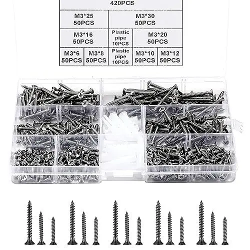 Produktbild: Sivono 420 STK Blechschrauben, Blechschrauben Edelstahl, Einfache Installation, für Holz, Trockenbau, Haustiergitter