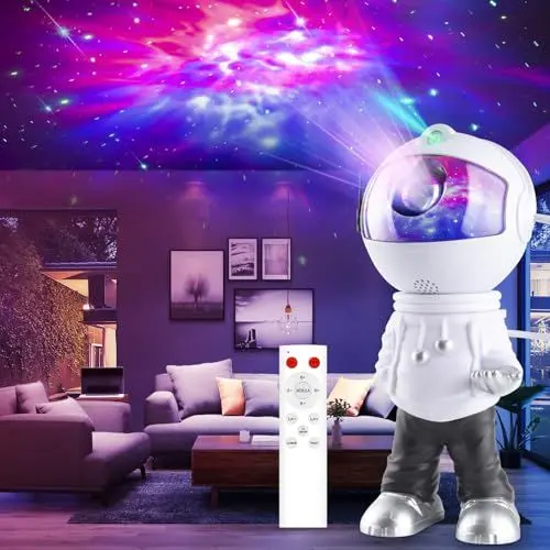 Produktbild: SIVQIKE LED Sternenhimmel Projektor Astronaut,Spaceman Galaxy Projektorlicht,Galaxy Light mit Fernbedienung,Sternenprojektor Kinder und Erwachsene, Smart Star Projector Weiß