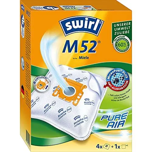 Produktbild: Siwrl M 52 EcoPor Staubsaugerbeutel für Miele, 4 Beutel, Weiß