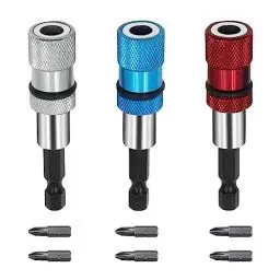 Produktbild: Sixfolo 9 Stück Trockenbau Bit Bithalter Magnetisch 66mm 1/4 Zoll Schnellwechsel Magnet Bithalter Sechskantschaft Magnetische Bits mit PH2 Bit für Akkuschrauber Schrauberbithalter