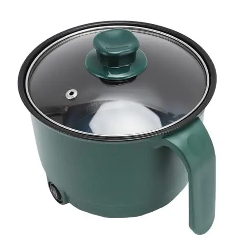 Produktbild: SIXRUN Hot Pot Elektrisch, Elektrischer Kochtopf - 1,5 L 220V 600W Hotpot - Edelstahl Anti Verbrühungsgriff - Elektrische Pfanne mit Transparenter Deckel, für Heim, Schlafsaal