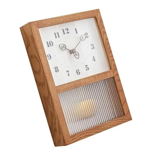 Produktbild: Aramox Retro-Wanduhr, Uhr aus Japanischem Walnussholz mit Pendel, Dekorativer Zeitmesser für Zuhause, Wohnzimmer, Küche, Büro, Verbindet Klassischen Charme mit Moderner Ästhetik