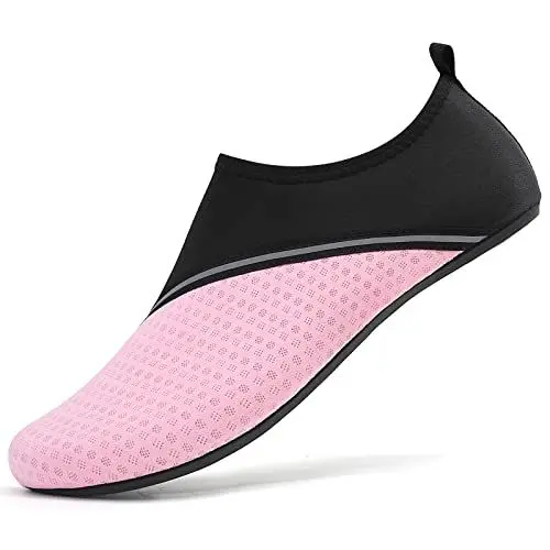 Produktbild: Sixspace Badeschuhe Damen Herren Wasserschuhe Schwimmschuhe Männer Frauen Strandschuhe Aquaschuhe Barfußschuhe für Strand,Pool,Meer,Wassersport,Tauchen,Surfen,Aqua Cycling(Schwarz/Rosa,40 EU)