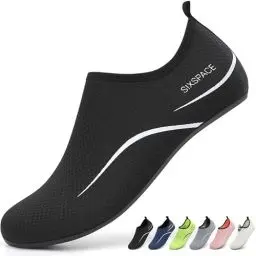 Produktbild: Sixspace Damen Herren Badeschuhe Wasserschuhe Schwimmschuhe Männer Frauen Strandschuhe Barfußschuhe für Strand,Pool,Meer,Wassersport,Tauchen,Surfen,Aqua Cycling(Schwarz 39 EU)
