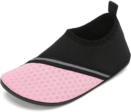 Produktbild: Sixspace Badeschuhe Kinder Wasserschuhe Jungen Mädchen Schwimmschuhe Schnell Trocknend Strandschuhe Aquaschuhe für Beach Pool(Schwarz/Rosa,25 EU)