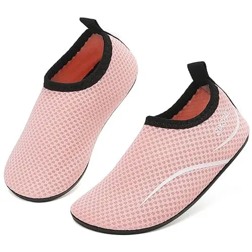 Produktbild: Sixspace Badeschuhe Kinder Wasserschuhe Schnell Trocknend Schwimmschuhe rutschfeste Aquaschuhe Leicht Strandschuhe für Jungen Mädchen Surfschuhe Kleinkind Baby Barfußschuhe Beach Pool (Rosa, 25 EU)