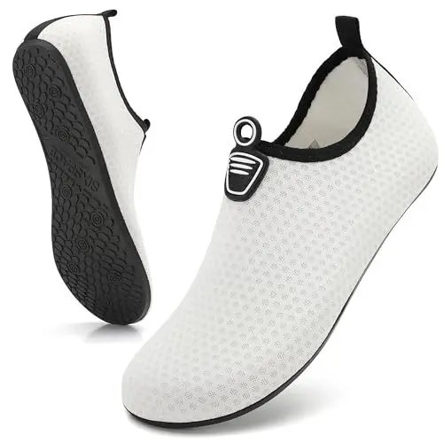 Produktbild: Sixspace Herren Badeschuhe Wasserschuhe Schwimmschuhe Männer Frauen Strandschuhe Aquaschuhe Surfschuhe Barfußschuhe(Weiß,43 EU)