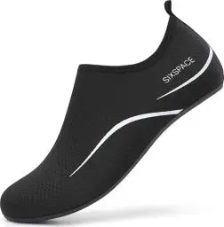 Produktbild: Sixspace Herren Damen Badeschuhe Wasserschuhe Aquaschuhe Strandschuhe Schnell Trocknend Slip on Breathable Schwimmschuhe Surfschuhe für Beach Pool Surfen Yoga Schwarz(Lieferantengröße 44 EU)