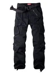 Produktbild: siyecaoo Damen Hosen Cargo Hose Multi Taschen Jogginghose Sporthose Workwear Reißverschluss Armee Militär Freizeithose Trainingshose Relaxed-Fit Damen Cargo Hose Schwarz 2-XXS DE-32