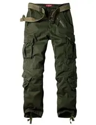 Produktbild: siyecaoo Damen Hosen Cargo Hose Multi Taschen Jogginghose Sporthose Workwear Reißverschluss Armee Militär Wanderhose Outdoorhose Relaxed-Fit Damen Cargo Hose Armeegrün Tag 32-DE 42