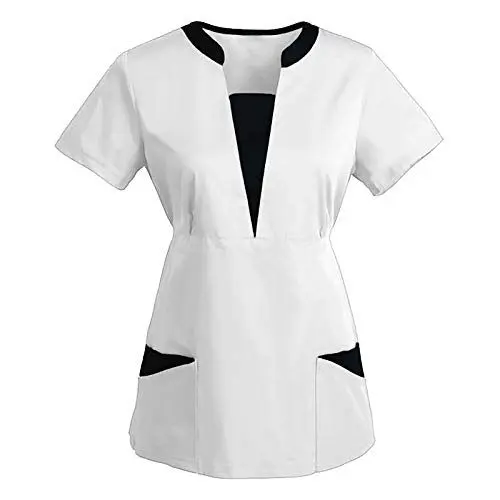 Produktbild: Sizoer Arbeitskleidung Pflege Damen Kasack Mit Figuren Kasack Für Mollige Damen Bunt Pflege Pfleger T-Shirt für Krankenschwester, Zahnarzt, Ärzte, Dienstmädchen, Studenten, Tiermediziner