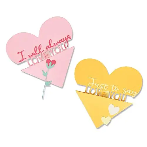 Produktbild: Sizzix Thinlits Stanzschablonen 10 Stück Herz Slider Card von Olivia Rose | 666019 | Kapitel 4 2022 Wafer, Kunststoff Papier, Grey, One Size