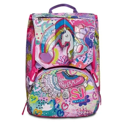 Produktbild: SJ GANG STYLE JAM GANG Rucksack, Schulranzen für Grundschule, ab 1. Klasse, Erweiterbarer Schulranzen, Extra Volumen·· Geräumige Schultasche für Mädchen und Jungen, rosa