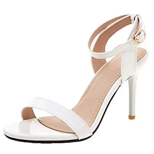 Produktbild: SJJH Damen Fashion Open Toe Sandalen mit Absatz (Weiß, 38 EU)