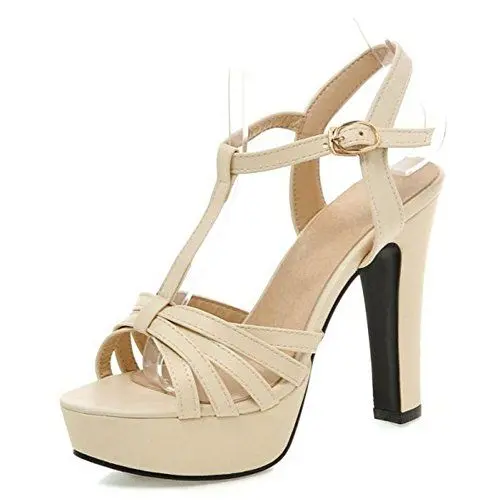 Produktbild: SJJH Damen Gladiator Sandalen mit Hohem Absatz Peep Toe Plateau Sandalen