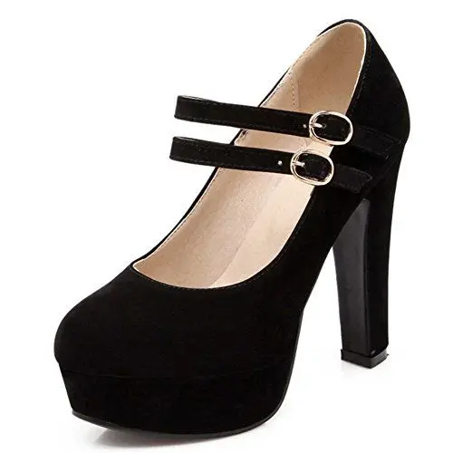 Produktbild: SJJH Damen Klassischer Mary Jane Pumps mit Hohem Blockabsatz