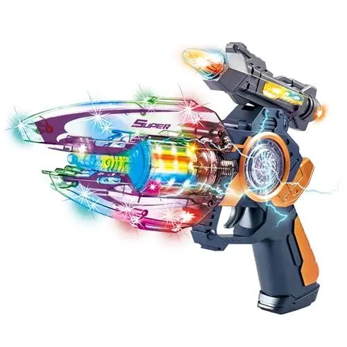 Produktbild: SK MISS Spielzeug Pistole Kinder, Elektrische Fidget Toy Gun mit Blinkenden Lichtern und Knallenden Soundeffekten, Adhs Spielzeug Pistolen Blaster Fuer Kinder, Light Up Toys