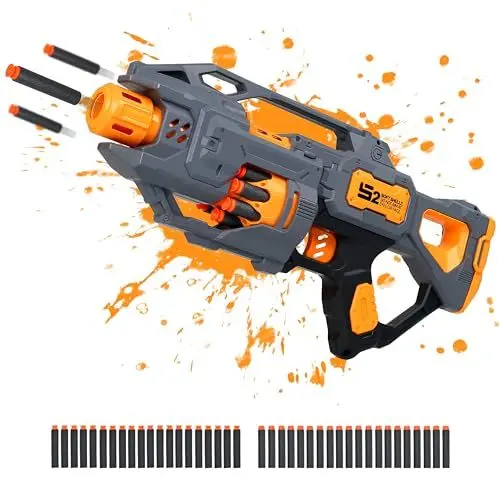 Produktbild: SK MISS Spielzeug Pistole mit Munition, Elektrische Kinder Pistolen Toy Guns, Schaumstoff-Blaster mit 40 Soft Foam Bullets Darts, Spielzeug ab 8 9 10 11+ Jahre Jungen