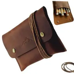 Produktbild: SK Wild Ones® Outdoor Gewürztasche - Echtleder Mit 6 Gewürzdosen Camping - Bushcraft Gewürz Camping Set - Reise Gewürze Set - Gewürzbehälter Camping - Outdoor vanlife zubehör Gewürze Set Camping