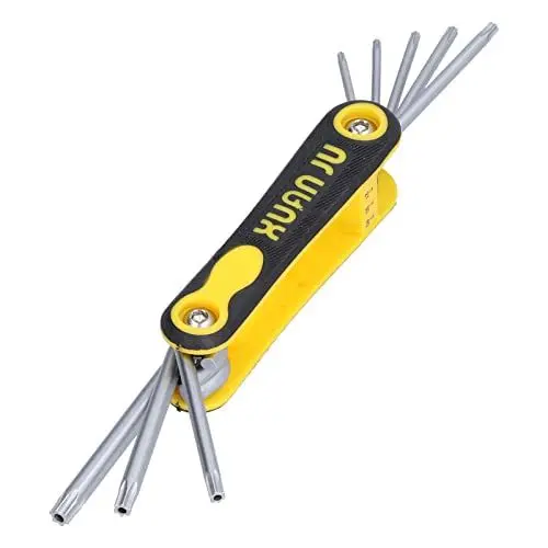 Produktbild: SK‑289 8 in 1 Klapp-Sternschlüssel, Klapp-Torx-Schlüssel-Satz T9 T10 T15 T20 T25 T27 T30 und T40, Tragbarer Ringmaulschlüssel-Satz Reparaturwerkzeuge,Schraubenschlüssel