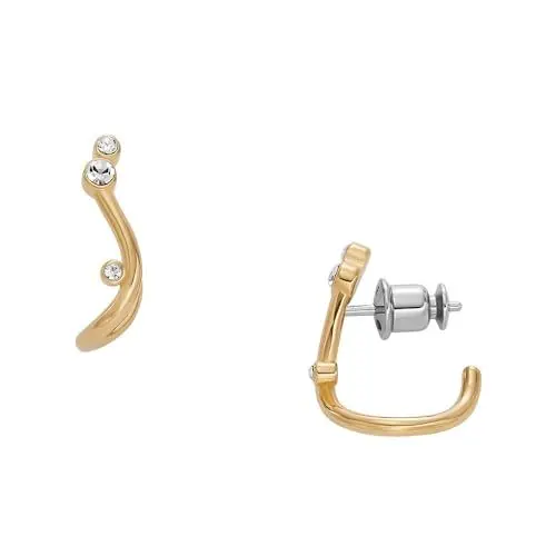 Produktbild: Skagen Creolen-Ohrringe Glitz Wave für Damen Edelstahl goldfarben, SKJ1760710