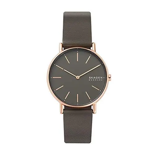 Produktbild: Skagen Damenuhr Signatur, Zweizeiger Uhrwerk, 38mm Rose Gold Edelstahlgehäuse mit einem Eco Lederarmband, SKW2794