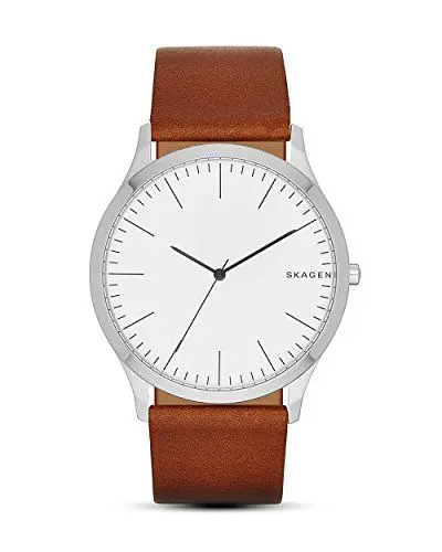 Produktbild: Skagen Herrenuhr Jorn, Dreizeiger Uhrwerk, 41mm Silbernes Edelstahlgehäuse mit Lederarmband, SKW6331