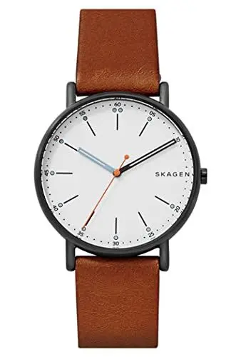 Produktbild: Skagen Herrenuhr Signatur, Dreizeiger Uhrwerk, 40mm Midnight Edelstahlgehäuse mit Lederarmband, SKW6374