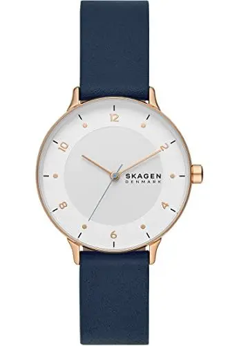 Produktbild: Skagen Uhr für Frauen, Riis Dreizeigeruhrwerk, Leder/Edelstahluhr Mit 36 Mm Gehäusegröße