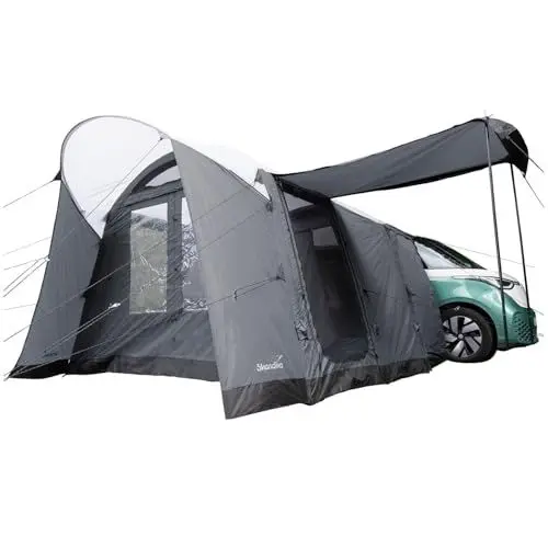 Produktbild: Skandika Busvorzelt Vejers Air Protect| Aufblasbares Vorzelt für 4 Personen, eingenähter Zeltboden, 2 m Stehhöhe, 3000 mm Wassersäule, Luftzelt, Tunnelzelt | Zelt für Auto, Bus, Van, Bulli, Minivan