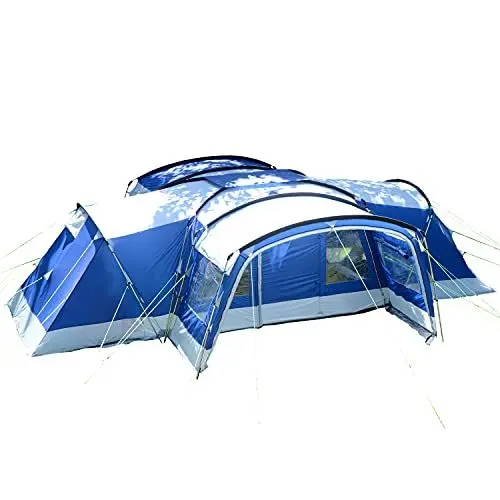 Produktbild: Skandika Familienzelt Nimbus für 12 Personen Sleeper | Campingzelt mit Sleeper Technologie, 3 abgedunkelte und Schwarze Schlafkabinen, wasserdicht, 5000 mm Wassersäule, 2,15m Stehhöhe, mit Vorzelt