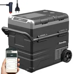 Produktbild: Skandika Gefrierbox Routa 55 L | Kompressor Kühlbox +20 ° bis -20 °C | App-Steuerung, 2 Zonen, Autokühlschrank mit 2 Fächern, leise, Eco-Mode| Camping Kühlschrank für Auto, LKW, Bus, Camper