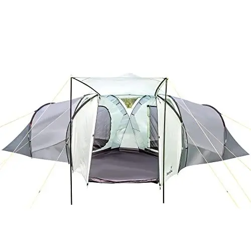 Produktbild: Skandika Kuppelzelt Bern | Camping Zelt für 4 Personen mit Panorama Dachfenster, 2 Schlafkabinen, Bodenwanne, 2m Stehhöhe, wasserdicht, 4000 mm Wassersäule | Großes Outdoor Familienzelt, Campingzelt